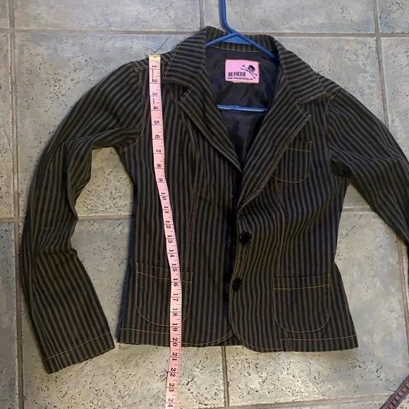 Vintage Serious LA Home of Rockers Black Pinstripe Blazer